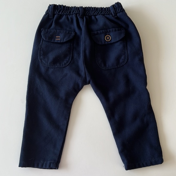 Zara Baby Boys Pants Navy Elastic Waist Soft Size 9-12 Months - Picture 4 of 8